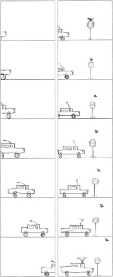 2 séquences graphiques. Caméra fixe